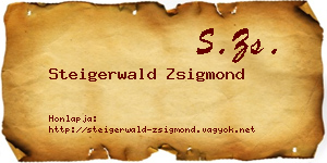 Steigerwald Zsigmond névjegykártya